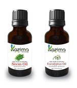 15ml Kazima Combo of Neem Oil and Eucalyptus Oil 