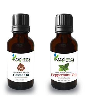 15ml Kazima Combo of Castor Carrier Oil and Peppermint Oil  1