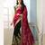 BLACK and RED embroidered net saree with blouse