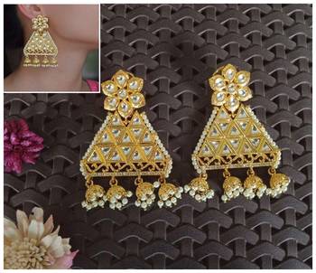 Gold pearl chandbali 1