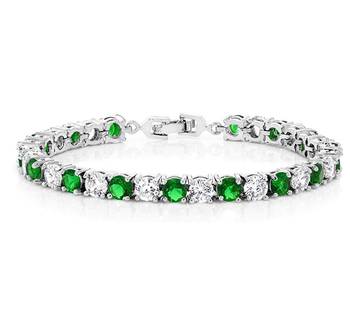 Green cubic zirconia bracelets 1