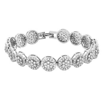 Silver cubic zirconia bracelets 2