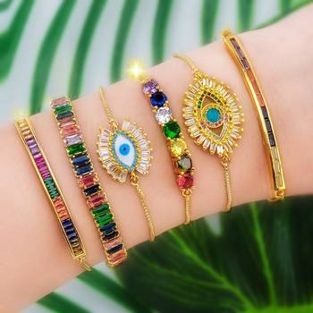 Gold cubic zirconia bracelets 5