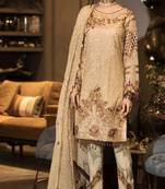 Gold Embroidered Chiffon Salwar