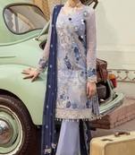 Light-Purple Embroidered Chiffon Salwar