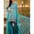 Sky-Blue Embroidered Chiffon Salwar