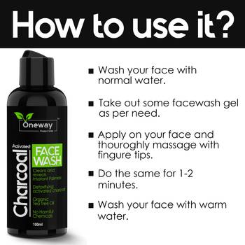 100ml Oneway Happiness Activated Charcoal Face Wash 2