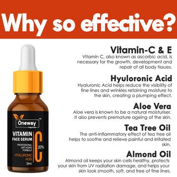 70gm Oneway Happiness Vitamin-C Face Serum with Hyaluronic Acid 2
