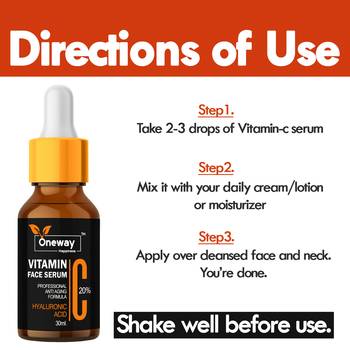 70gm Oneway Happiness Vitamin-C Face Serum with Hyaluronic Acid 3