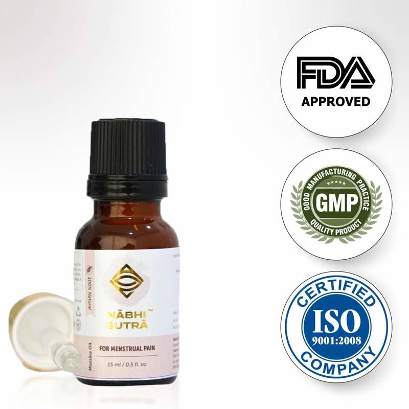 15ml PeriodMenstrual pain Relief Oil Instant Relief from Menstrual Cramps & Pain by Nabhi Sutra