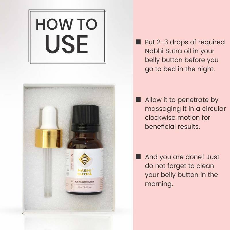 15ml PeriodMenstrual pain Relief Oil Instant Relief from Menstrual Cramps & Pain by Nabhi Sutra