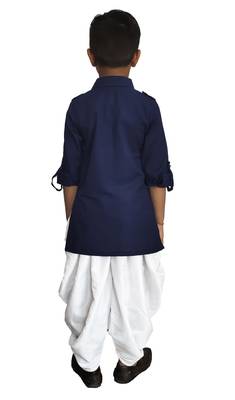 Kids Blue Kurta Pyjama Set  2
