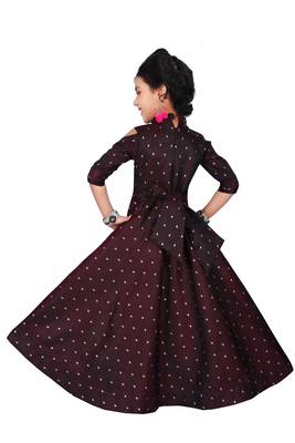 Kids Maroon Long Gown For Girl 2