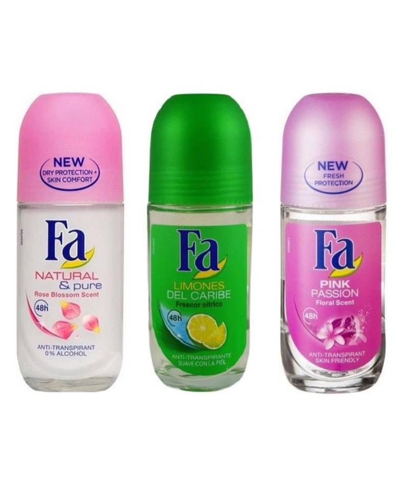 50ml each Combo of 3 Deo Roll On By Fa 