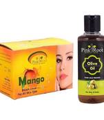 250gm Mango Bleach Cream With 100ml Olive Hair Oil By Pink Root