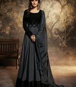 Black resham embroidery silk salwar