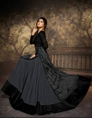 Black resham embroidery silk salwar 2