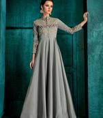 Grey embroidered silk salwar