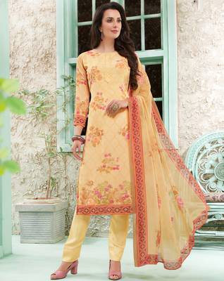 Yellow fancy cotton salwar 1