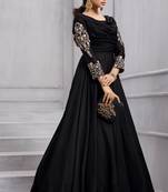 Black embroidered silk salwar