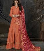 Orange embroidered silk salwar