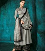 Grey embroidered silk salwar