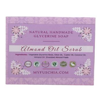 100 gms Almond Oil Scrub Natural Handmade Herbal Soap By Fuschia 2
