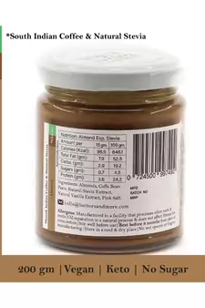 200gm Keto Espresso Almond Butter with South Indian Coffee & Stevia