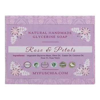 100 gms Rose & Petals Natural Handmade Herbal Soap By Fuschia 2