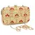 EMBROIDERED FAUX SILK CLUTCH GOLD