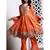 Orange Embroidered Chiffon Salwar