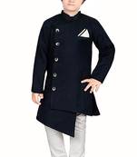 Kids Black Kurta Pyjama Set For Boys 