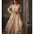 Beige Resham Embroidery Net Salwar