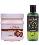 500gm Cocoa Butter Massage Cream With 100ml Amla Hair Oil By Pink Root
