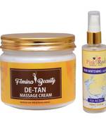 Femina Beauty De-Tan Cream With Pink Root Skin Whitening Face Wash