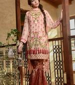 Peach Embroidered Chiffon Salwar