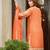 Orange Embroidered Chiffon Salwar
