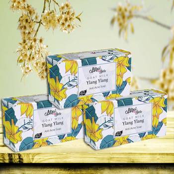 375 Gm Organic Goat Milk, Ylang Ylang Anti Acne Soap Bar (Pack of 3) 1