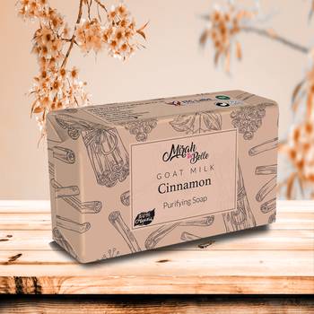 375 Gm Organic Goat Milk, Cinnamon Purifying Soap Bar (Pack of 3) 2