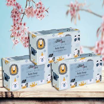 375 Gm Organic Goat Milk Baby Soap Bar (Pack of 3) 1