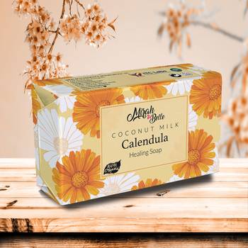 375 Gm Organic Coconut Milk, Calendula Healing Soap Bar (Pack of 3) 2