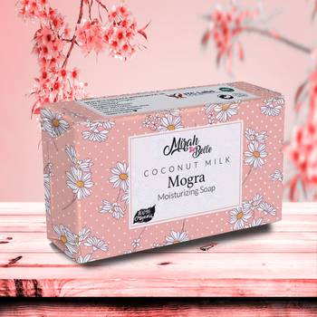 375 Gm Organic Coconut Milk, Mogra Moisturising Soap Bar (Pack of 3) 2