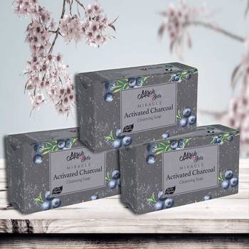 375 Gm Organic Activated Charcoal Cleansing Soap Bar (Pack of 3) 1