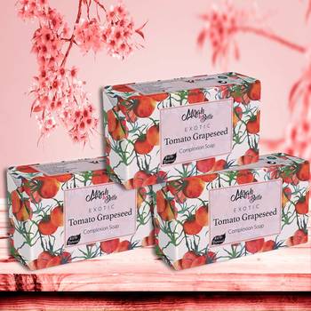 375 Gm Organic Tomato Grapeseed Complexion Soap Bar (Pack of 3) 1