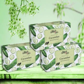 375 Gm Organic Cucumber Refreshing Soap Bar (Pack of 3) 1