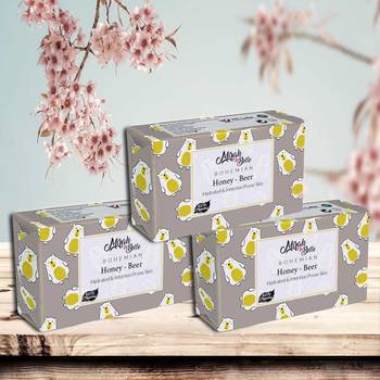 375 Gm Organic Honey Beer Conditioning Soap Bar (Pack of 3) 1