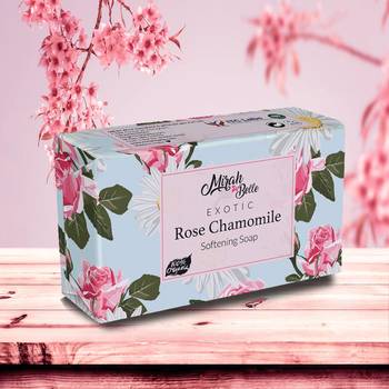 375 Gm Organic Rose Chamomile Softening Soap Bar (Pack of 3) 2