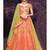 Orange Embroidered Brocade Semi Stitched Lehenga
