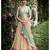 Beige Embroidered Net Semi Stitched Lehenga