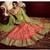 Peach Embroidered Net Semi Stitched Lehenga